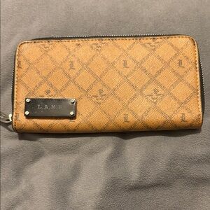 L.A.M.B. Brown Checkered Wallet